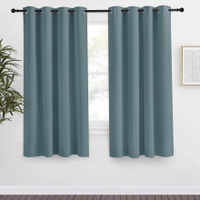 Rideau occultant gris-bleu 140 x 145 cm (55 x 57 pouces) à 8 œillets thermique