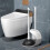 Ensemble ventouse et brosse de cuvette avec support gris 1