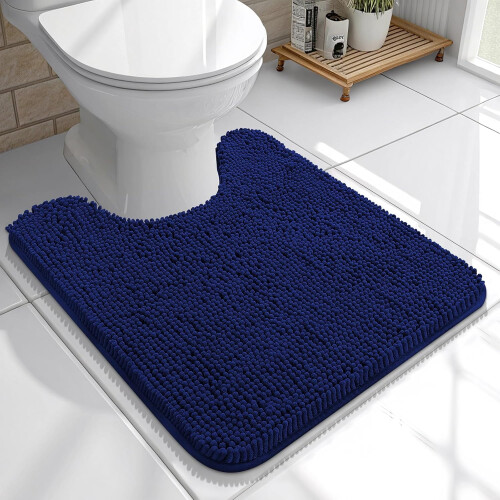 Toilettæppe U-formet Chenille 20x20 Marineblå