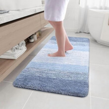 Tappeto da bagno in microfibra a pelo lungo, azzurro chiaro, 45x27 pollici
