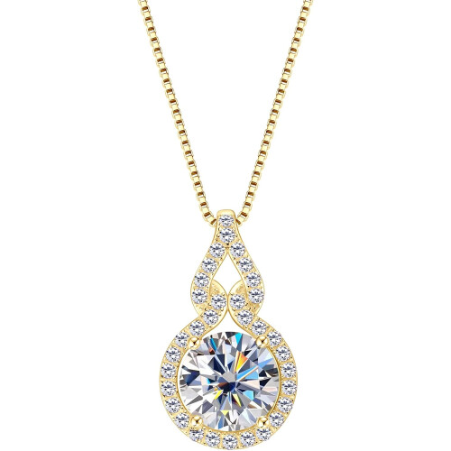 Κολιέ μενταγιόν Moissanite Infinity 1-3ct D Color VVS1 925