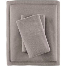 Gemütliches Flanell-Baumwoll-Bettwäscheset, Einzelbett, Grau, 3-teilig