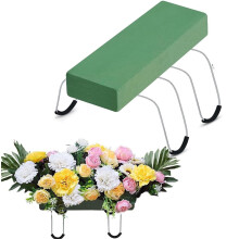 Verzinkter Grabsteinsattel mit Steckschaum (1 Stück)