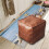 Stool Cover Square Brown Footstool Cover 1 Piece 5