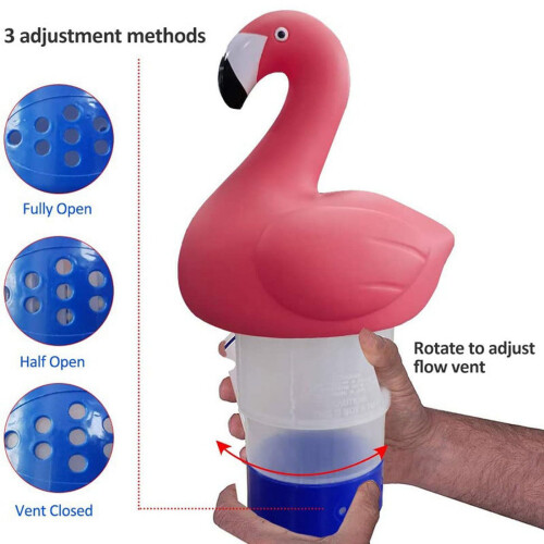 Flamingoförmiger Chlor-Schwimmspender für 3-Zoll- 1
