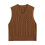Women's V-Neck Sweater Vest Brown Solid Sleeveless 1
