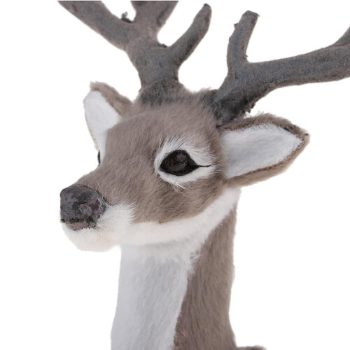 Reindeer Figurine Grey Decoration 10x11x3cm 2