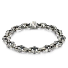 Herren-Armband aus Stahl mit Pferdegebiss-Motiv im Retro-Stil, 1 Stück