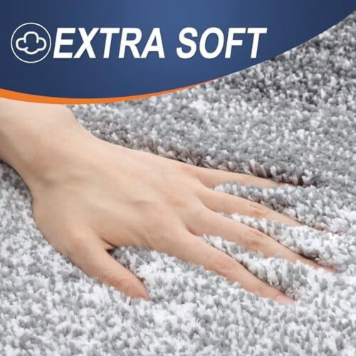 Tapete de banheiro cinza em microfibra, 76 x 51 cm (30 x 20 polegadas) 2