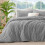 Fluffy Twin Comforter Set Light Grey Fleece 2-Pc 1
