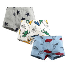 Boy's Cotton Boxer Briefs Cartoon Dinosaur Print 3 Pack