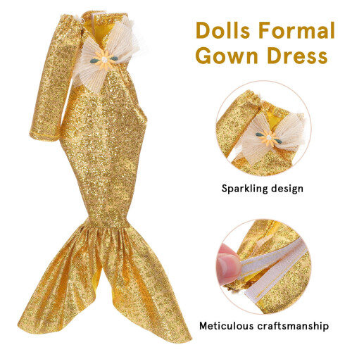 Rochie formală pentru păpușă cu tocuri și colier 2