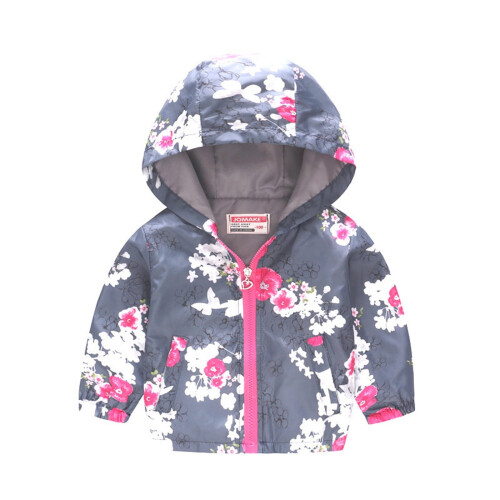 Barn Dinosaur Rainbow Camo Huva Vindjacka 4-5 år