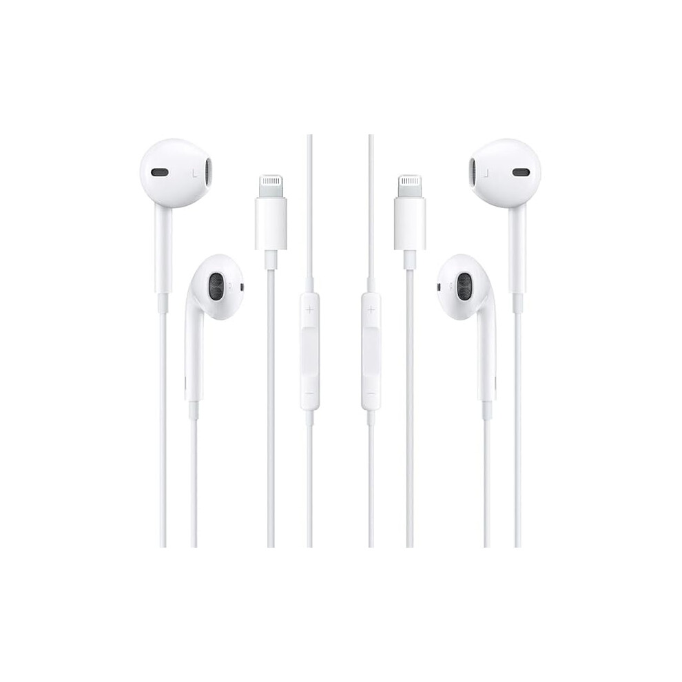 Mfi Certified Lightning Earbuds Stereo Bass 2 Pack White 9097180946878