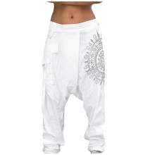 Men's Harem Pants Print Elastic Waist Wide Leg Loose Fit