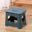 Non-Slip Folding Step Stool Plastic Blue 5