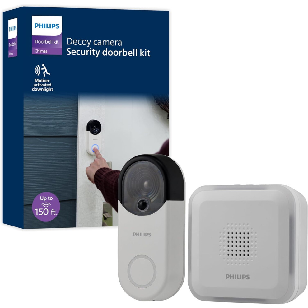 Wireless Security Doorbell Chime Kit White 150 Ft Range 9401284852698