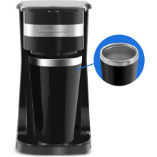 Compact single-serve coffee maker black 14 oz