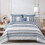 Boho Comforter Set Queen Light Blue 8-Piece Paisley Floral 1