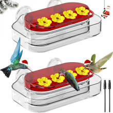 Window Hummingbird Feeder 4 Ports 10 oz 2-Pack