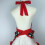 Retro polka dot apron with ruffle and pockets, adjustable 8