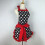 Retro polka dot apron with ruffle and pockets, adjustable 4