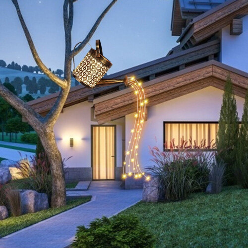 Solar LED String Light Watering Can Garden Decoration 1