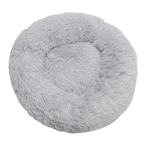 Round plush dog bed winter warm washable for small medium