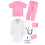 Kinderdoktersoutfit: witte laboratoriumjas met roze accenten 1