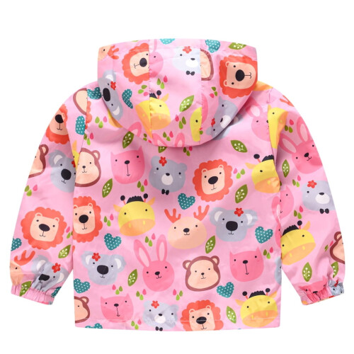 Kids windproof hooded jacket with print, 3-4 years 1