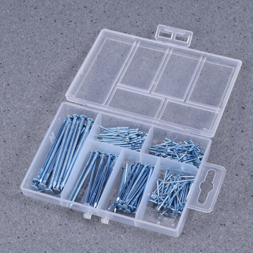 Troglfold Nails240 τεμάχια ποικιλία νυχιών Brad Nails Στρογγυλά κρεμαστά νύχια (ασημί) 1