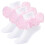 Barns blommiga spetsstrumpor med rosa volanger, 3 par 1