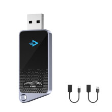 Wireless Carplay Adapter 2-in-1 Dual-System CarPlay Adapter Plug-and- Compatible with IOS/Andriod Auto No Delay