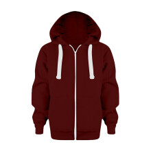 Effen hoodie met lange mouwen en ritssluiting voor kinderen van 7-8 jaar.