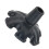 Cane Tip Quad Support Rubber Foot 3/4 Inch Black 6