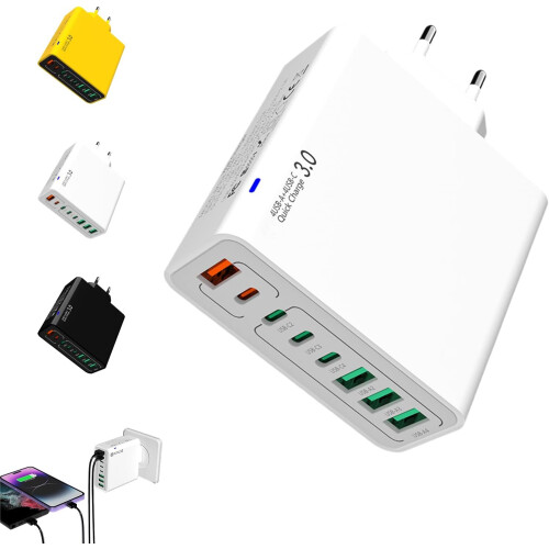 USB Fast Charging Station 4 USB-C + 4 USB-A White