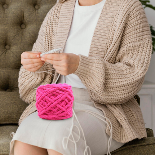 Chenille Yarn for Hand Knitting Blankets Soft Jumbo 2