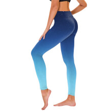 Damen-Yogahose, gerades Bein, knöchellang, blau, XL