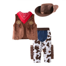 Western-Cowboy-Set für Kinder mit Weste, Hut, Schal und Hose (Größe 3-4)