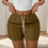 Kurze, enge Damen-Shorts mit elastischem Bund und Kordelzug 1