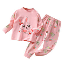 3M-5Y Baumwoll-Pyjama-Set für Neugeborene, weich, mit Hasenmuster, rosa, Neugeborenengröße, weich, rosa