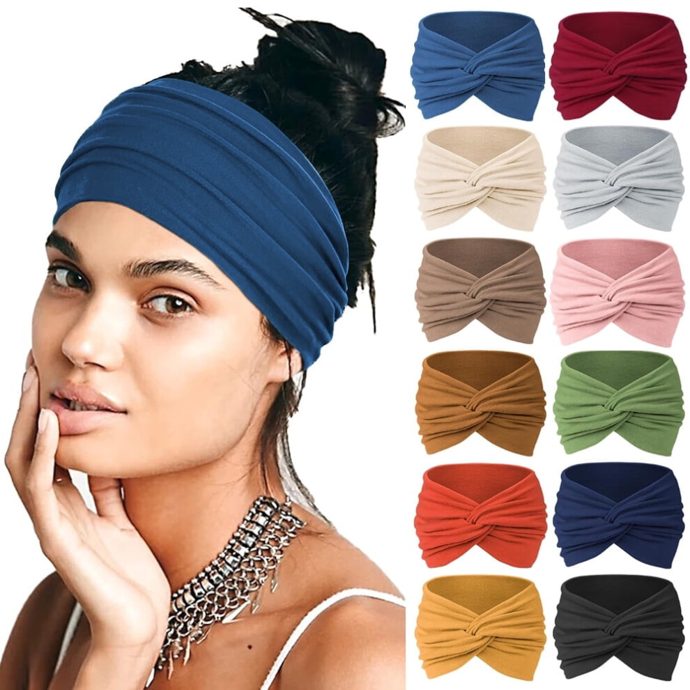 Women's Extra Wide Headband 7 Inch Non-Slip Boho Turban