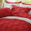 Red King Comforter Set Boho Pintuck 3-Piece 5