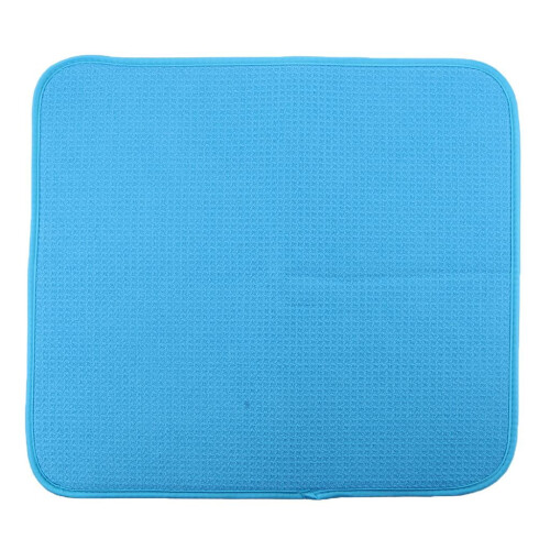 Tappetino scolapiatti in microfibra per piatti e bicchieri, 40,5x45,5 cm, blu 1