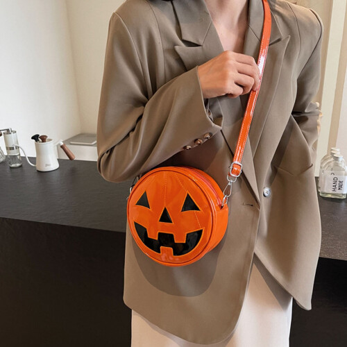 Τσάντα χιαστί Blukids Novelty Pumpkin, τσάντα χιαστί για το Halloween, αστείο τσαντάκι μακιγιάζ, 1