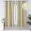 Gold Wheat Leaf Print Curtains Light Blocking Thermal 1