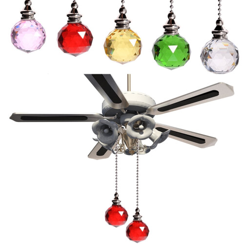 Crystal prism ball ceiling fan pull chain extension with