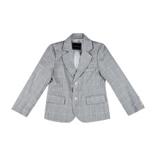 Jungen-Blazer mit Reverskragen, kariert, grau