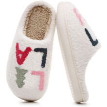 Christmas Reindeer Slippers Plush Warm Unisex Size