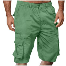 Pantalones cortos cargo para hombre, ligeros, de secado rápido y hasta la rodilla.